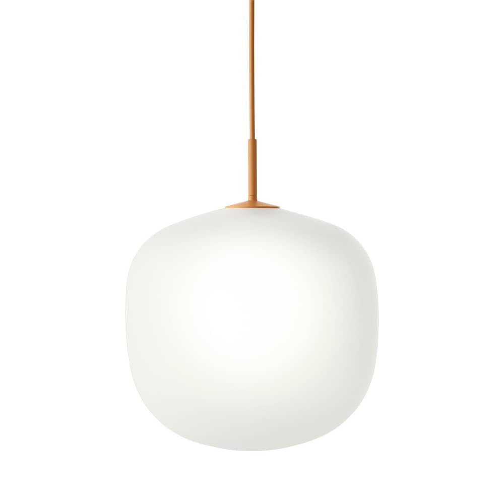 Rime Pendant glass white / Ø 37 - Hand-blown glass - Muuto - Orange frame / White - Mouth blown glass, Varnished aluminium