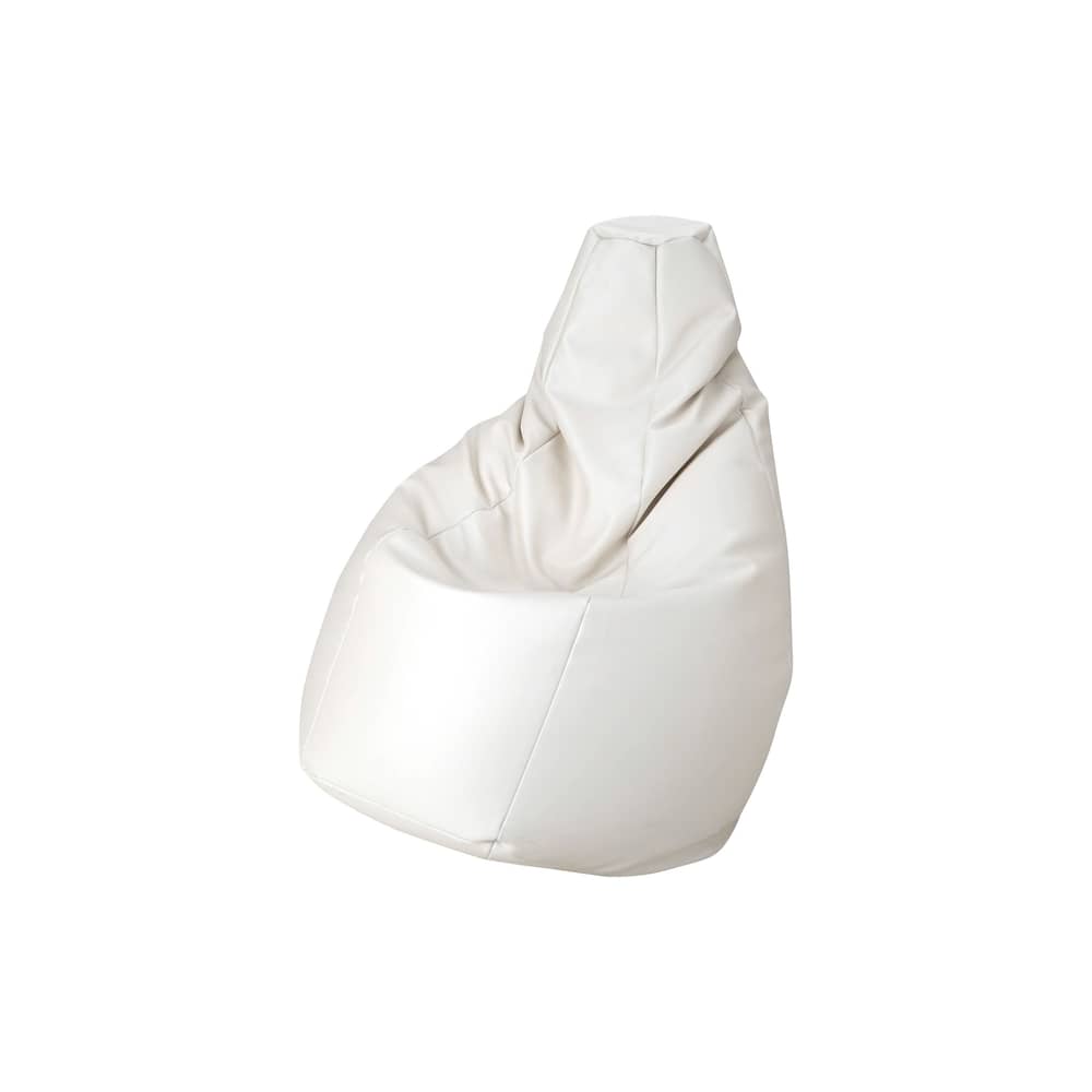 Pouf d\'extérieur Sacco Outdoor Medium blanc / 68 x 68 cm - Réédition 1968 - Zanotta - Blanc -  Micro-billes EPS, Tissu Outdoor VIP