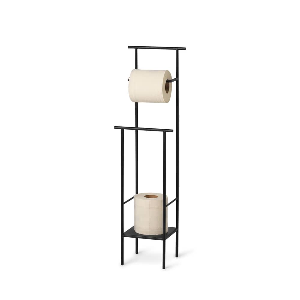 Dora Toilet paper holder metal black / Metal - Ferm Living - Black - Thermolacquered metal