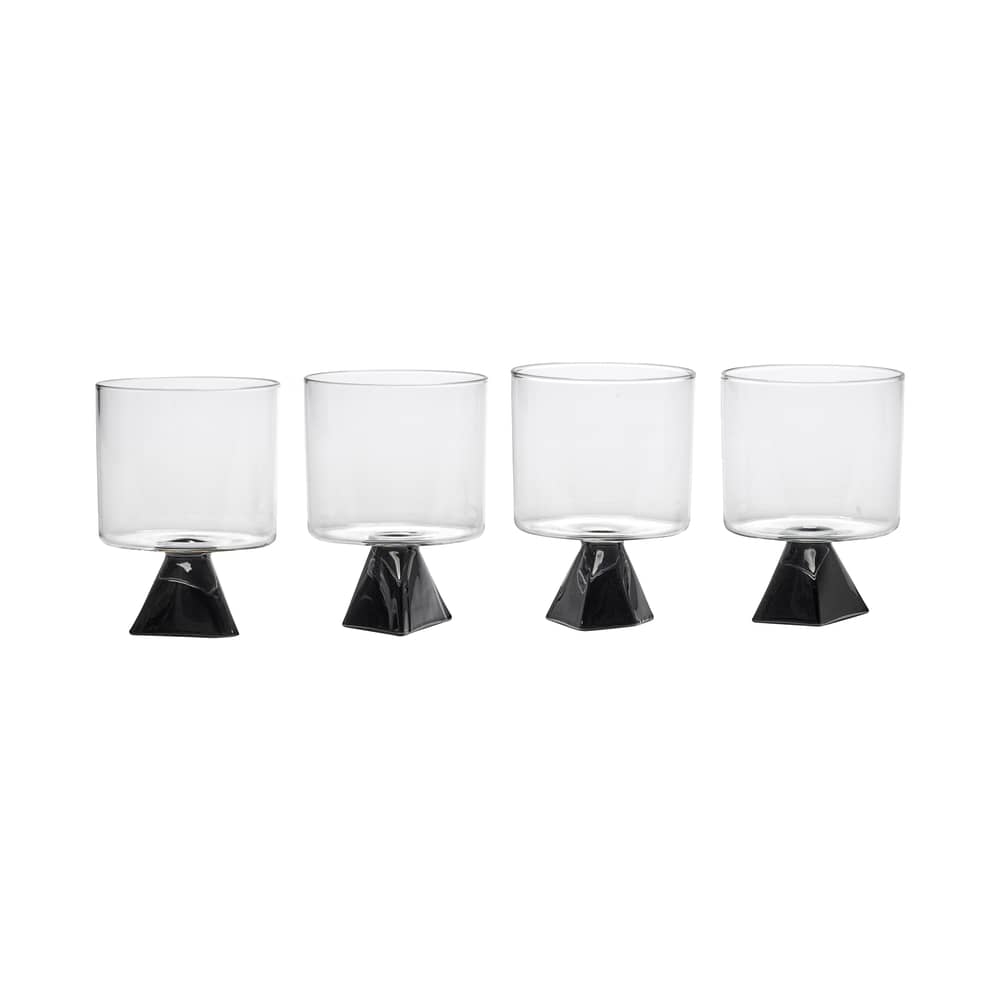 Weinglas Silos glas schwarz / 4er-Set - Serax - Schwarz / Transparent - Glas