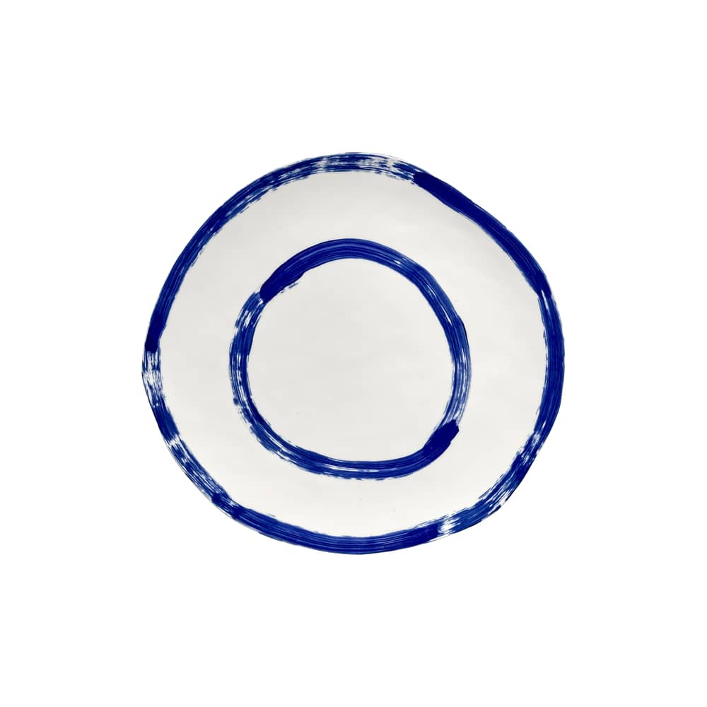 Set de 2 assiette The Line-up céramique bleu / Ø 28,5 cm - Serax - Blanc & bleu - Grès émaillé