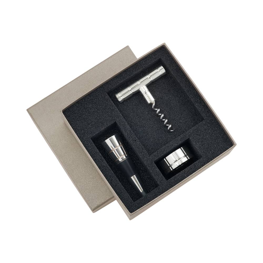 Box Oenologie Graphik silber metall / 3 Teile - Christofle - Silberfarben - Gusseisen, Silikon, Versilbertes Metall