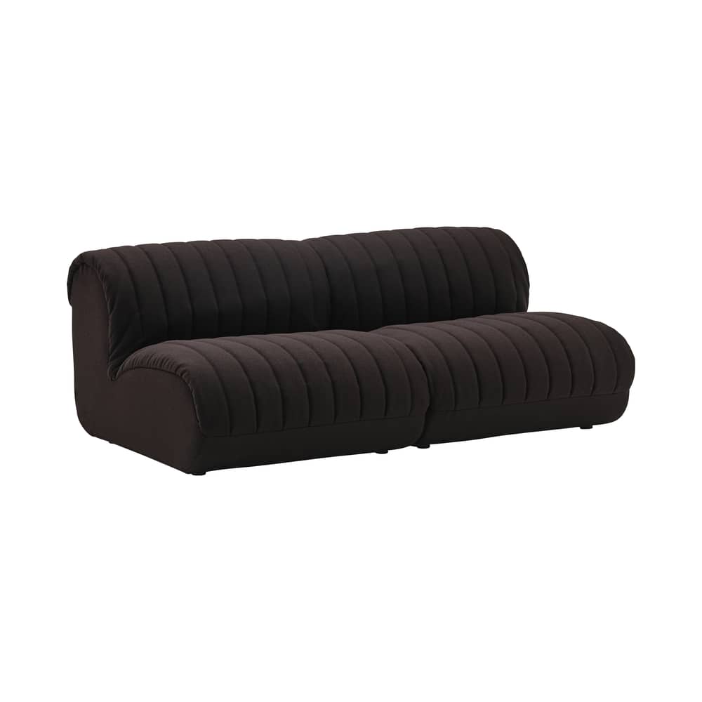 Divano modulabile Coltre tessuto nero / 2 posti - L 180 cm - Muuto - Nero - Espanso, Legno certificato FSC, Tessuto
