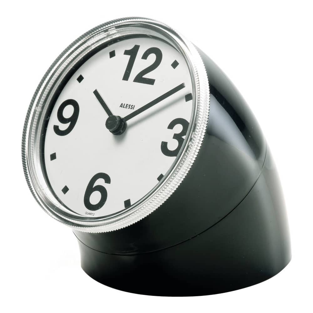 Desk clock Cronotime Alessi / Pio Manzù, 1966 - Black - Plastic