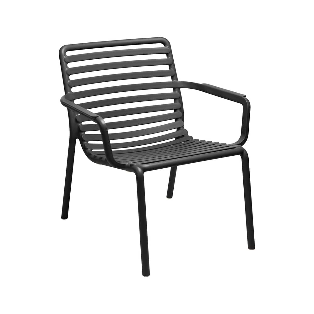 Fauteuil bas empilable Doga Relax noir - NARDI - Antracite - Résine de fibre de verre
