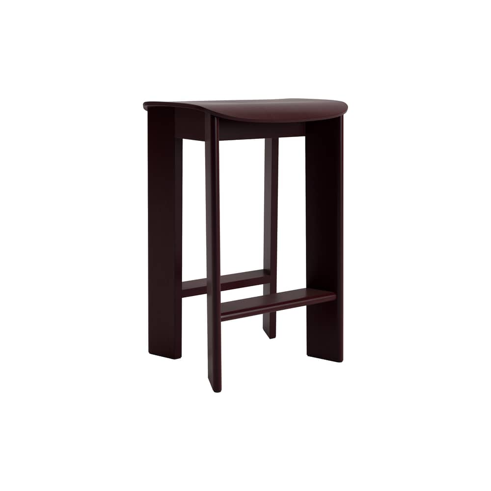 Chisel 30 Low High stool wood red / H 65 cm - Hay - Dark burgundy - Lacquered Beech Veneer
