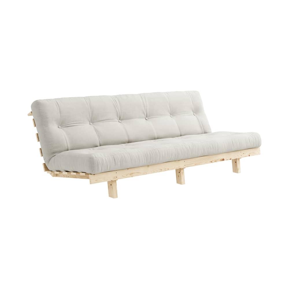Schlafcouch Lean holz weiß / L 200 cm - KARUP - Natur 701 / Pinie - FSC-zertifiziertes Massivholz Kiefer, Gewebe, Recycelte Mischfasern, Schaumstoff