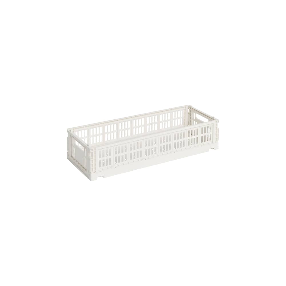 Panier Colour Crate MINI plastique blanc Oblong / 13 cm x 34.5 cm - Hay - Blanc cassé - Polypropylène recyclé