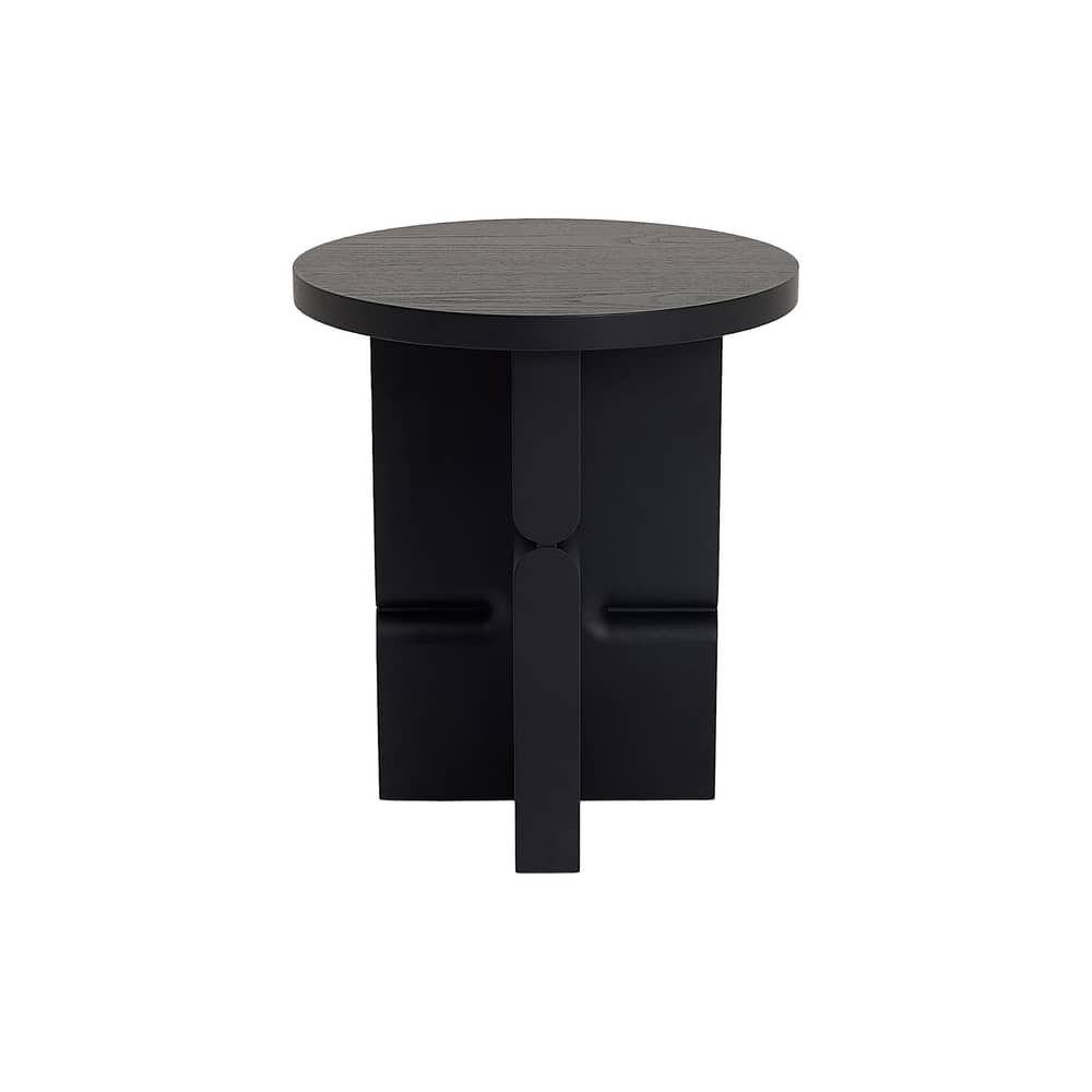 Table d\'appoint Coloured Wood Noon bois noir / Ø 38 x H 42,5 cm - NOBODINOZ - Noir - Frêne