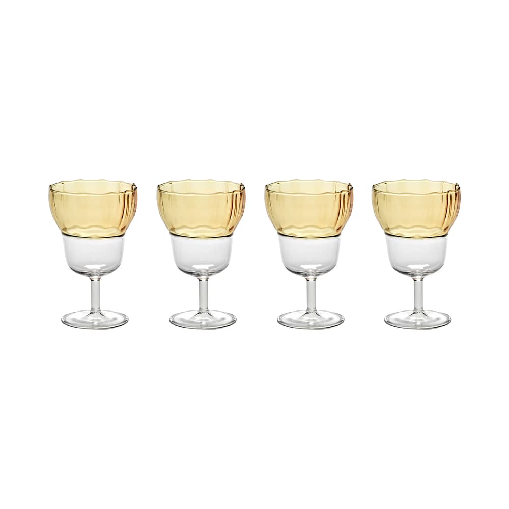Set de 4 verres à vin Yam 05 - Serax - Jaune - Verre borosilicaté