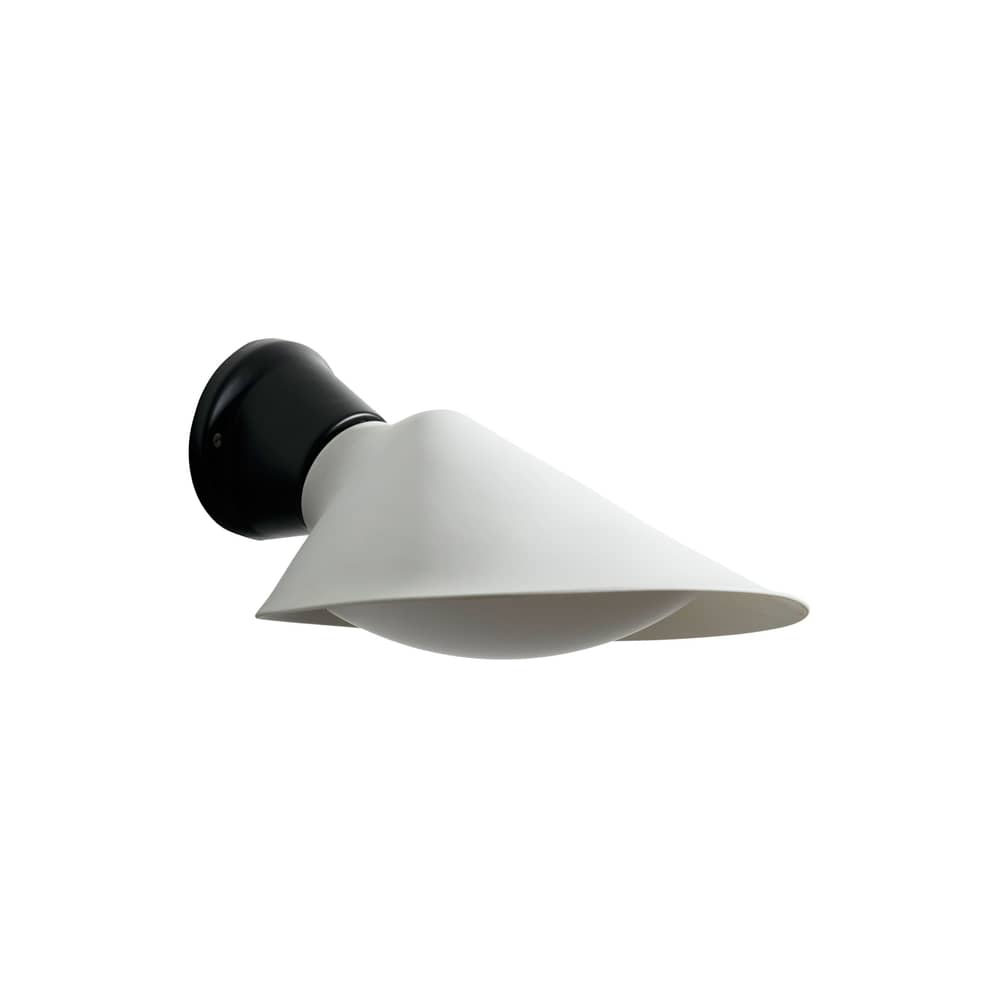 Applique Plume porcelaine / Orientable - Avec écran-diffuseur - DCW éditions - Noir (porcelaine) / Avec écran-diffuseur - Aluminium, Porcelaine
