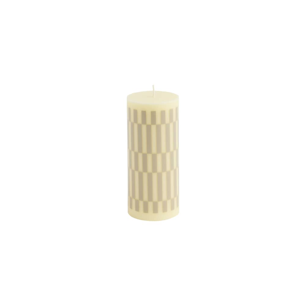 Bougie bloc Column cire multicolore / Ø 6,5 x H 15 cm / Seconde vie - Hay - Crème / Sable - Huile, Stéarine