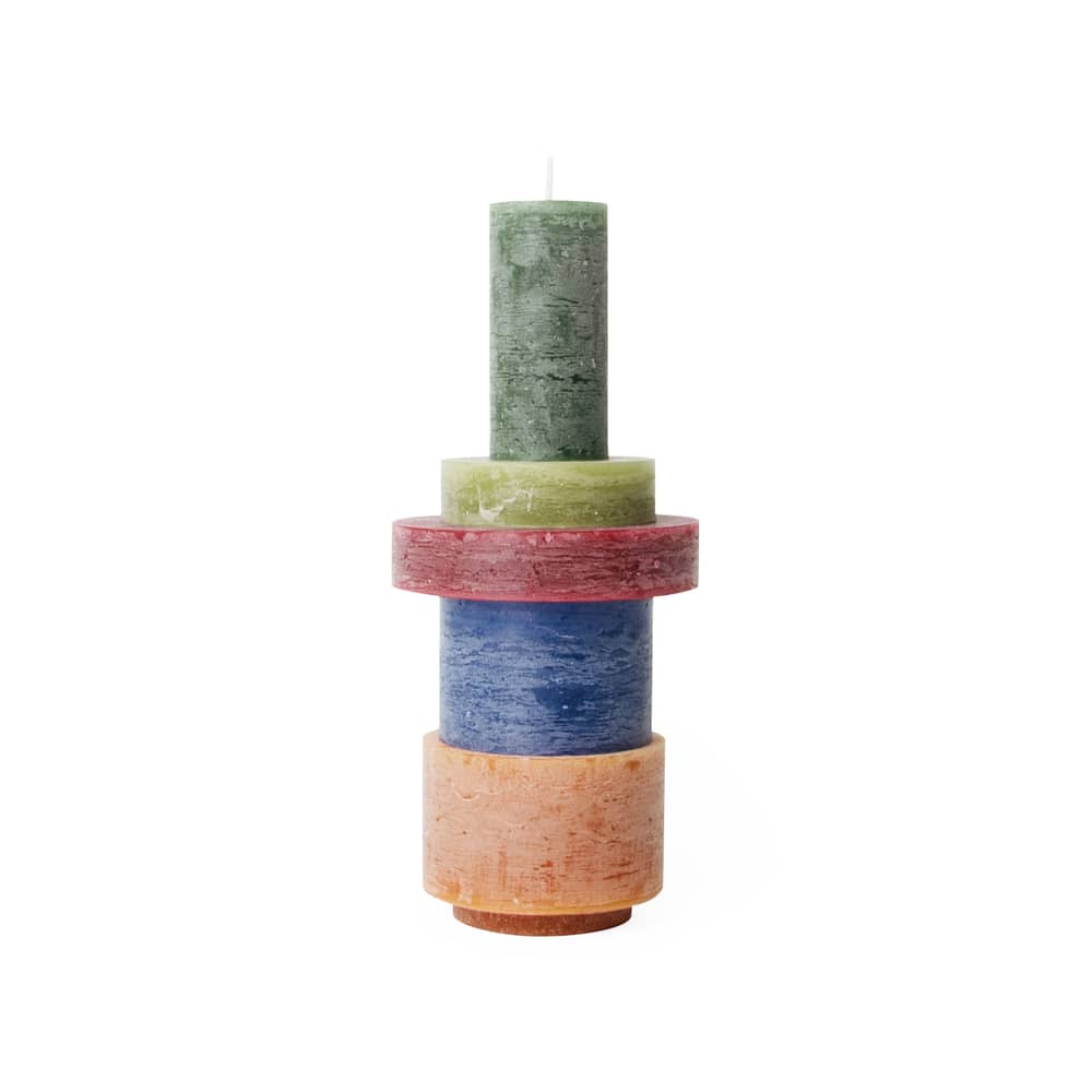 Bougie Stack 03 (édition Design Museum Gent) / 5 modules empilables - Combustion 80 heures - STAN EDITIONS - Marron - Paraffine