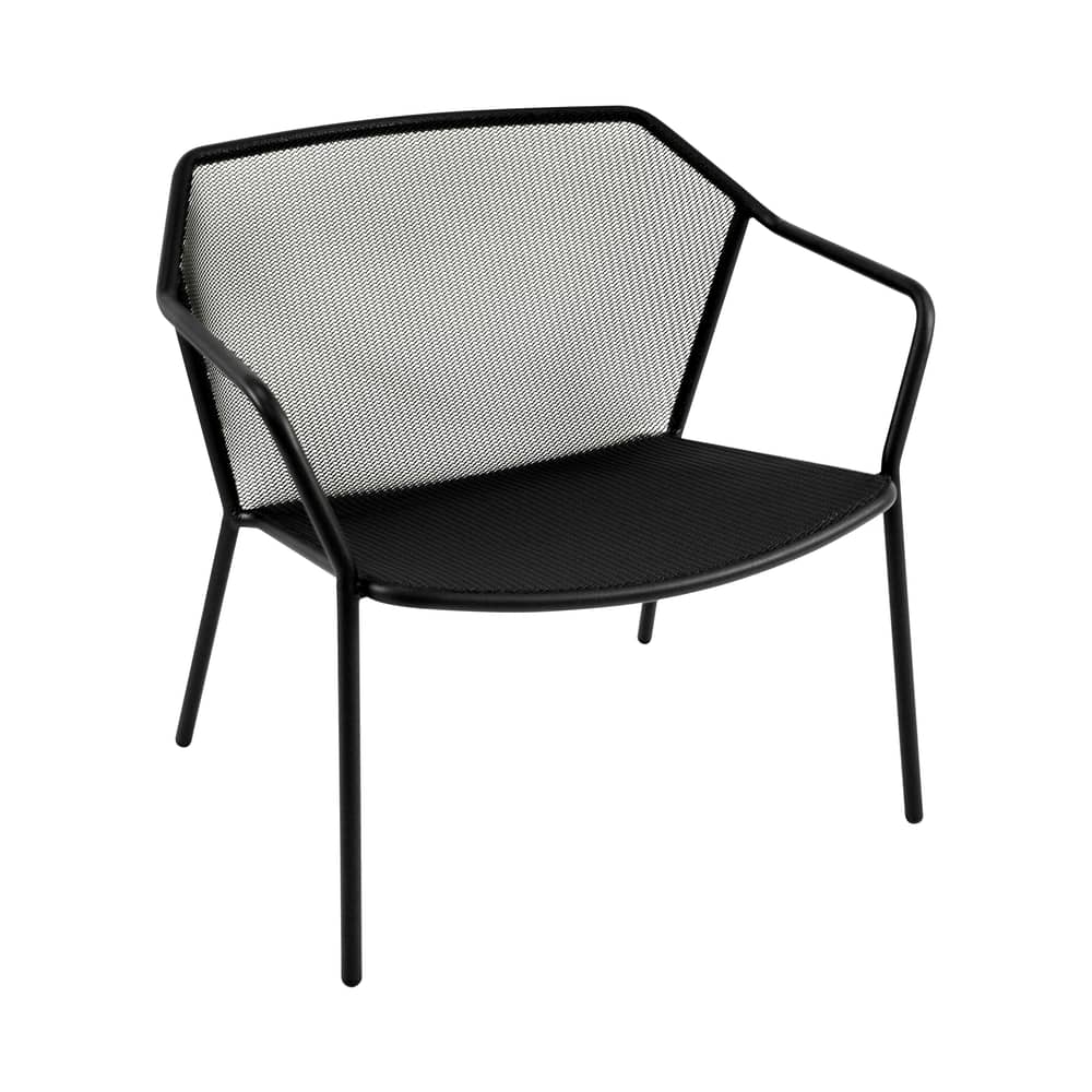 Fauteuil bas Darwin métal noir  / Seconde vie - Emu - Noir - Acier verni