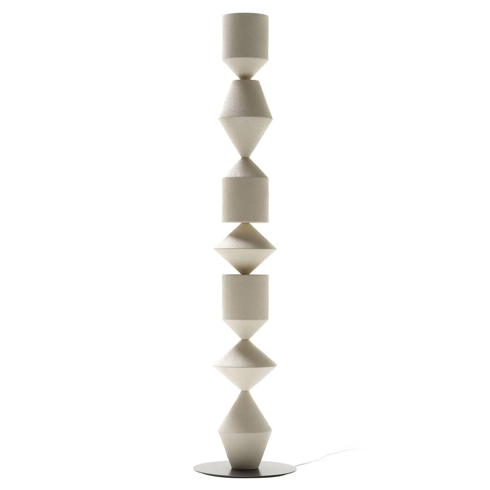 Lampadaire Costantina plastique beige / Ø 40 x H 178 cm - Mogg - Ivoire - Polyuréthane