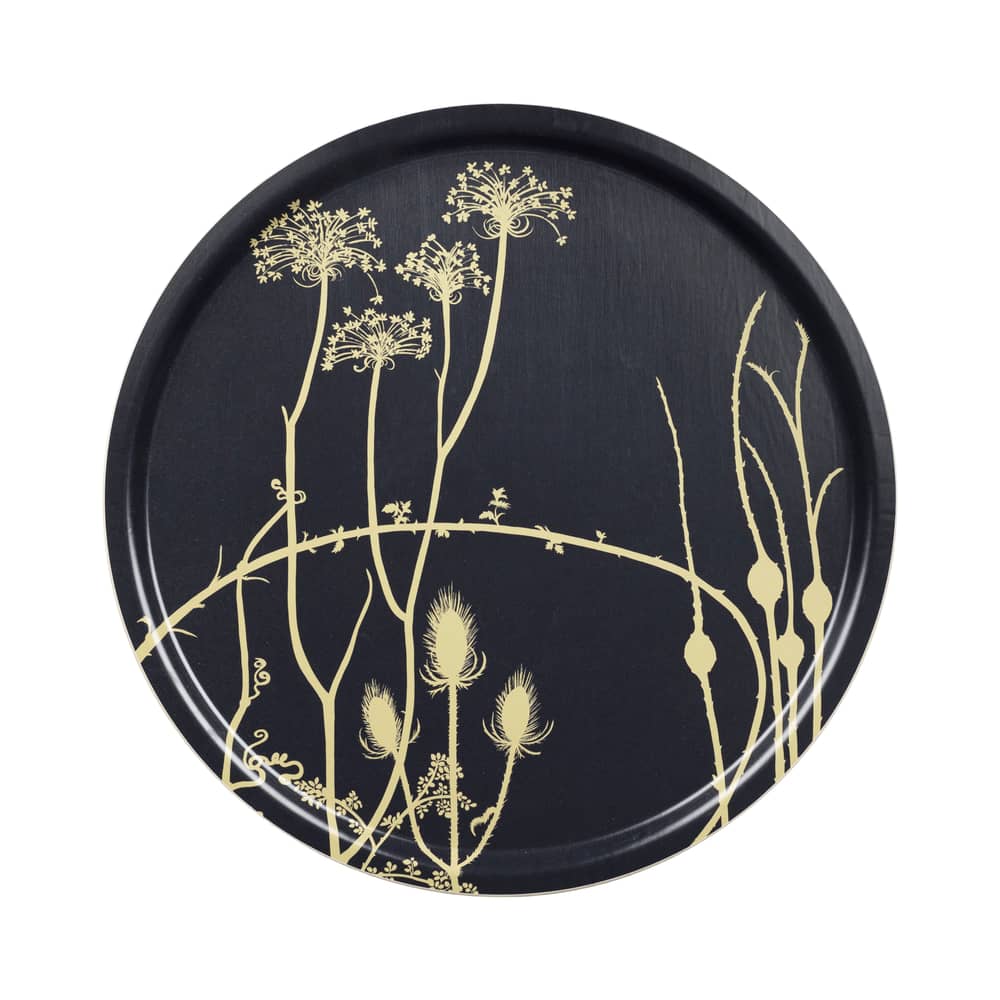Plateau Vuoren Kasvit / Ø 65 cm - Marimekko - Vuoren / Bleu nuit & beige - Laminé de bouleau