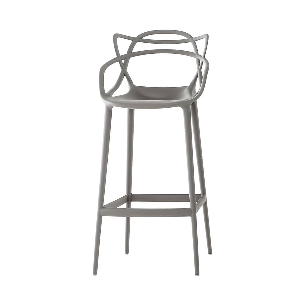 Sedia da bar Masters materiale plastico grigio / H 75 cm - Kartell - Grigio - Tecnopolimero termoplastico riciclato