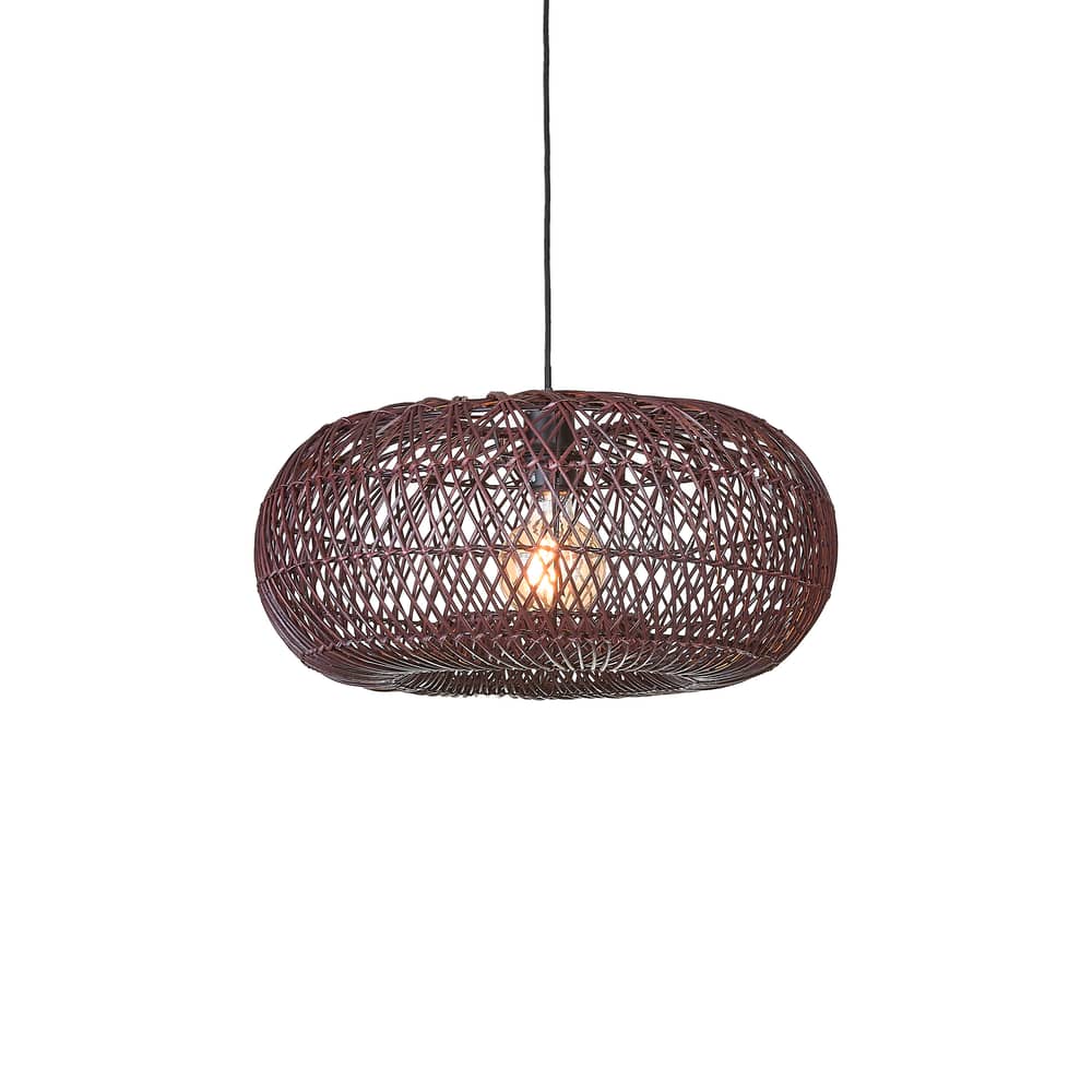 Sospensione Arizona fibre marrone / Ø 50 cm - Rattan - GOOD&MOJO - Bordeaux - Ferro, Midollino
