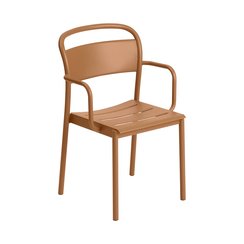 Fauteuil empilable Linear métal - Muuto - Caramel - Acier