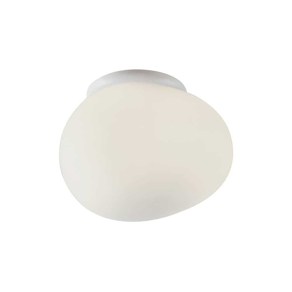 Applique Gregg Media / Plafonnier - Verre - L 31 cm - Foscarini - Blanc / Base blanche - Verre soufflé