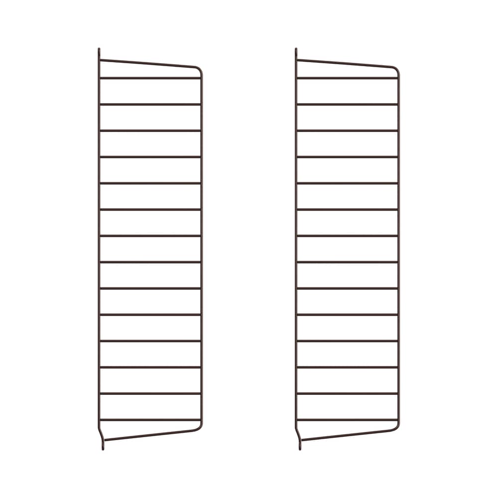 Lot de 2 montants muraux / H 75 x P 20 cm - String Furniture - Marron foncé - Acier laqué