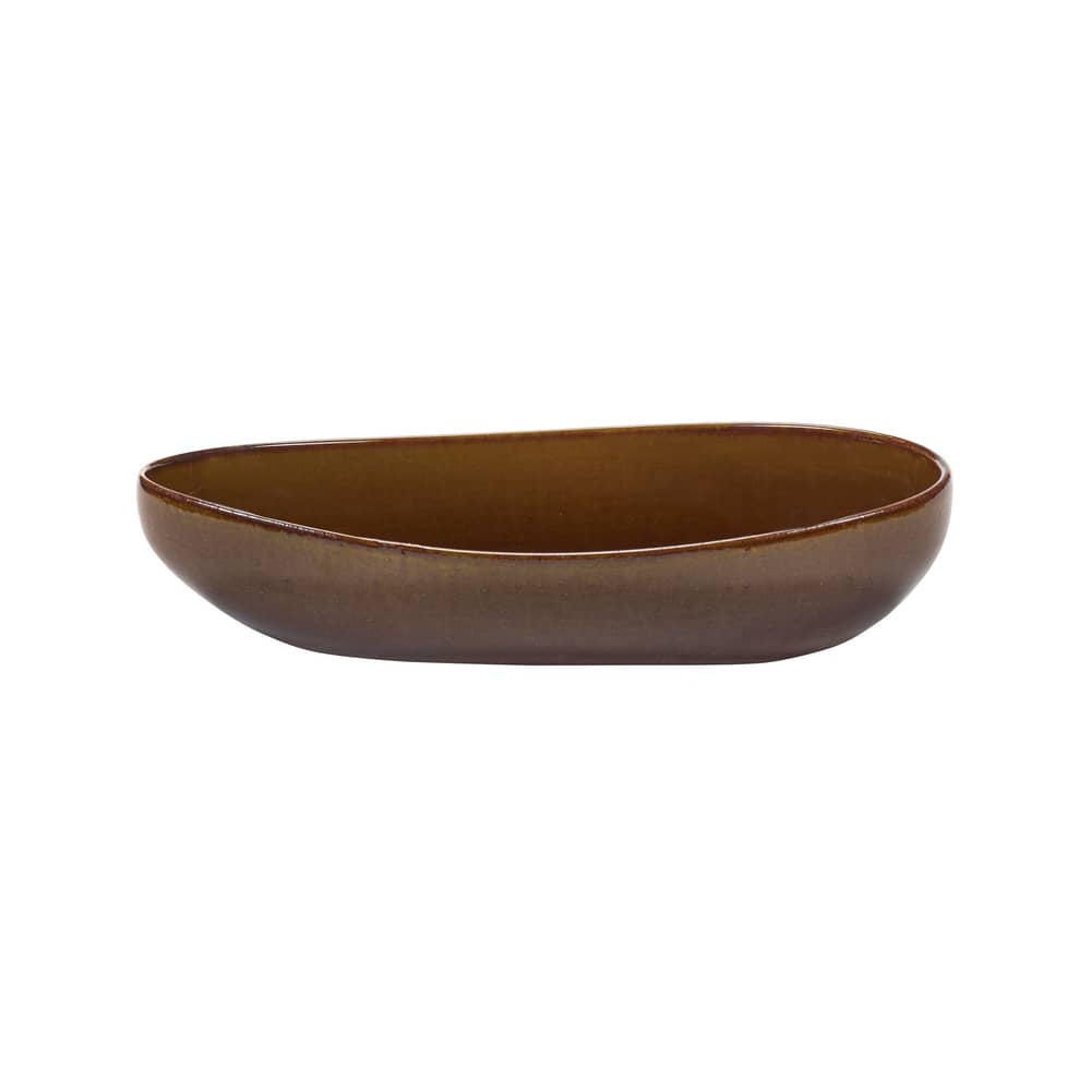 Piatto Out of Lines ceramica marrone / 36 x 17 x 8 cm - Serax - Ocra - Gres smaltato