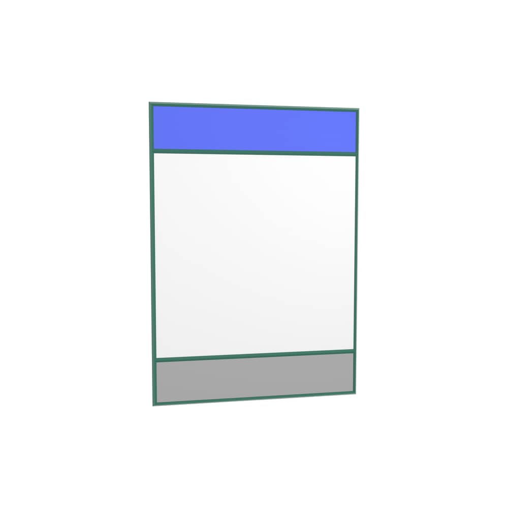 Wandspiegel Vitrail glas blau grün grau / 50 x 70 cm - Magis - Rahmen grün / grau & blau - Glas, Kautschuk