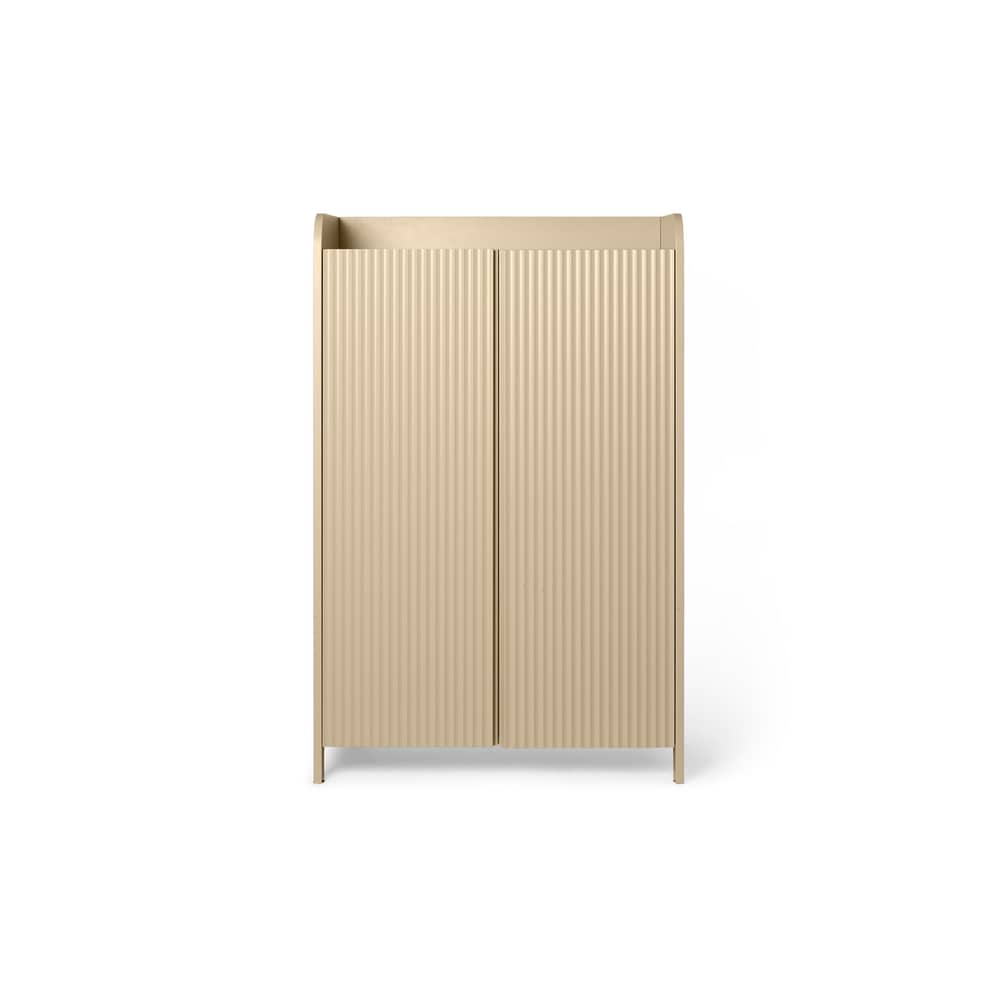 Ablage Sill holz beige / L 70 x H 110 cm - MDF genutet - Ferm Living - Kaschmir-beige - mitteldichte bemalte Holzfaserplatte
