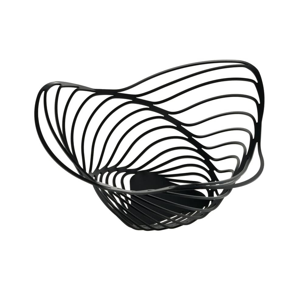 Corbeille Trinity métal noir / Ø 26 x H 12 cm - Adam Cornish, 2013 - Alessi - Noir - Acier