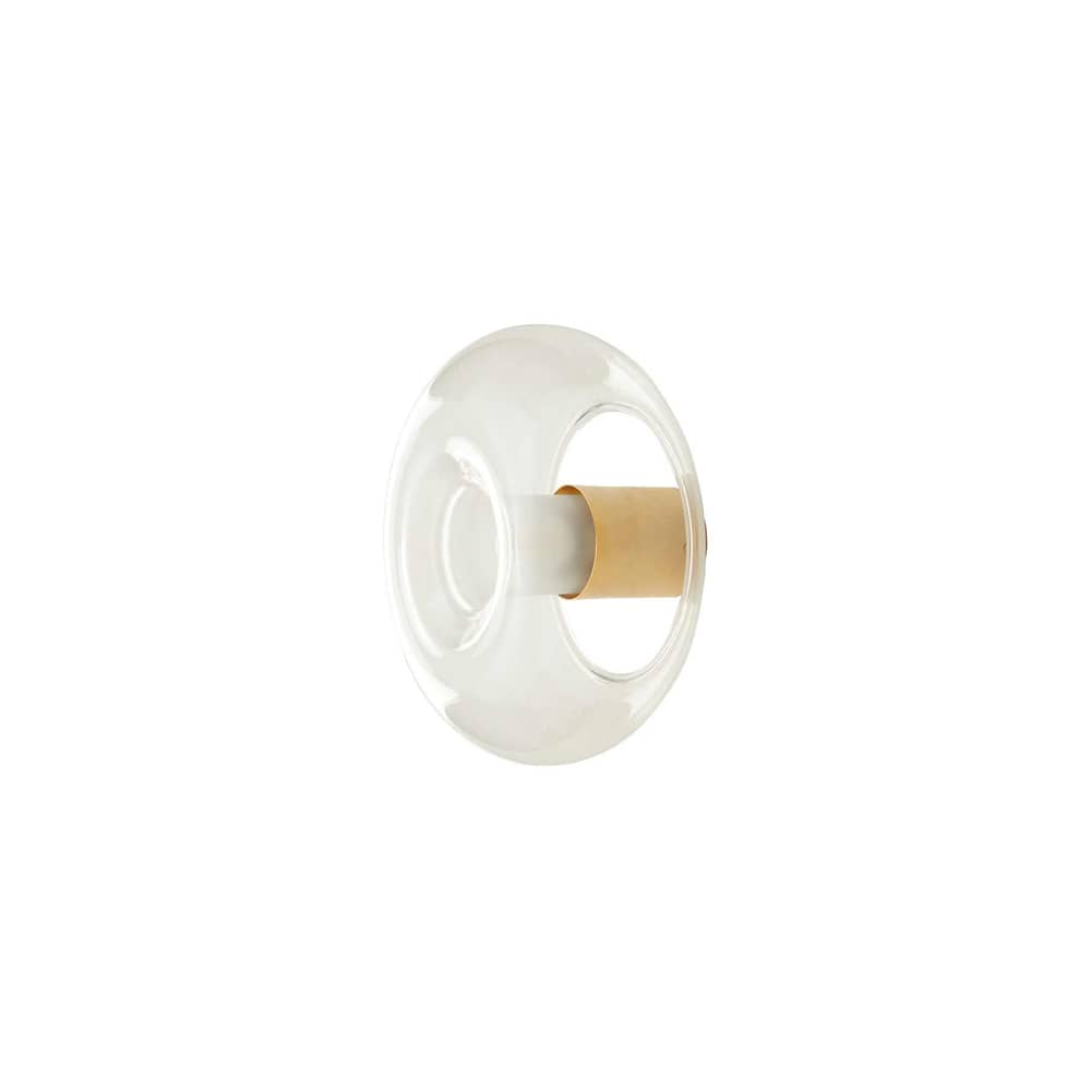Fontanella Medium Wall light glass transparent / Ceiling light - Ø 26 cm - Fontana Arte - Brass - Blown Borosilicate glass, Galvanized metal