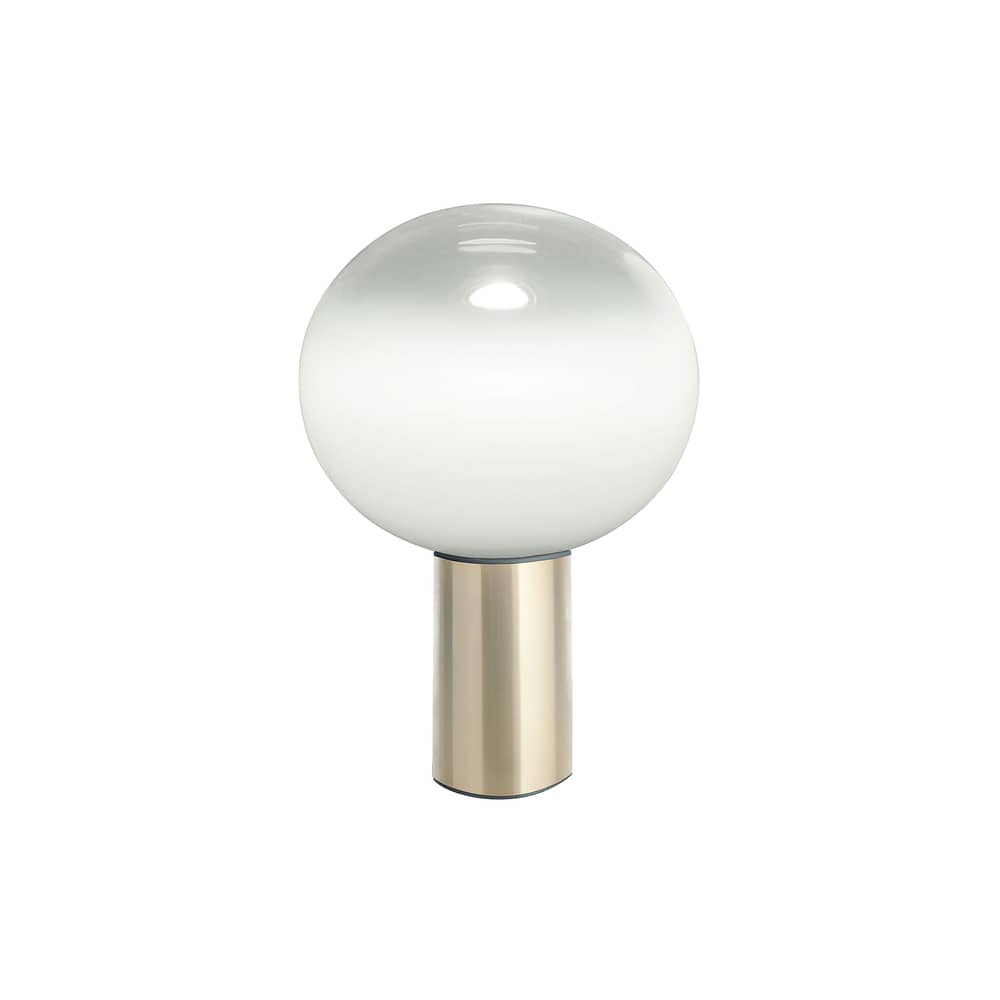 Lampada da tavolo Laguna vetro bianco oro metallo / Ø 26 x H 38 cm - Artemide - H 38 cm / Ottone - Alluminio, vetro soffiato