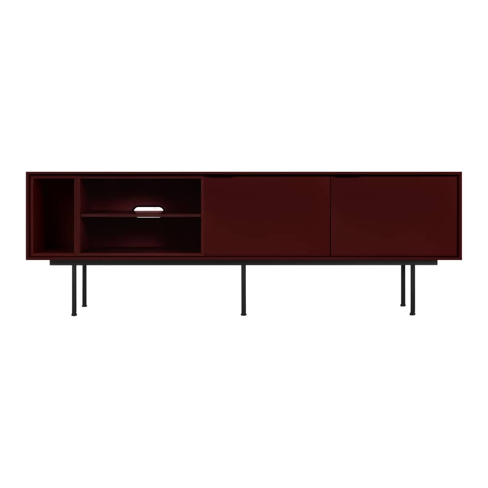 Meuble TV Mod / L 189 x H 61 cm - NOO.MA - Bordeaux - Acier, Mélamine