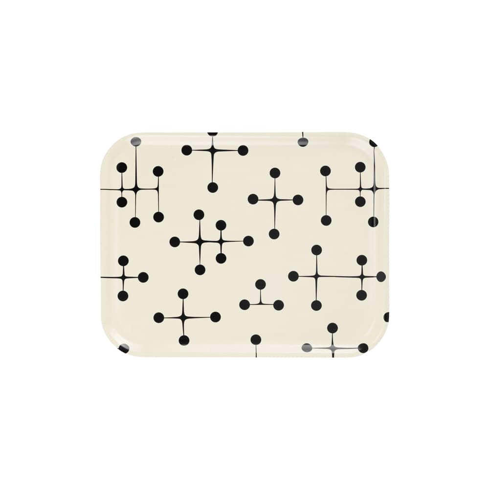 Set de 5 plateaux Dot Pattern Large / Eames (1947) - 46 x 36 cm - Vitra - Large / Blanc & motifs noirs - Contreplaqué de chêne laminé