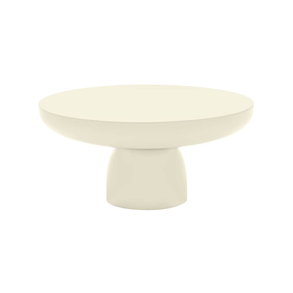 Table basse Olo Colours - Bois laqué bois blanc / Ø 70 x H 33 cm / Seconde vie - Mogg - Blanc perlé (bois laqué) - Bois massif laqué