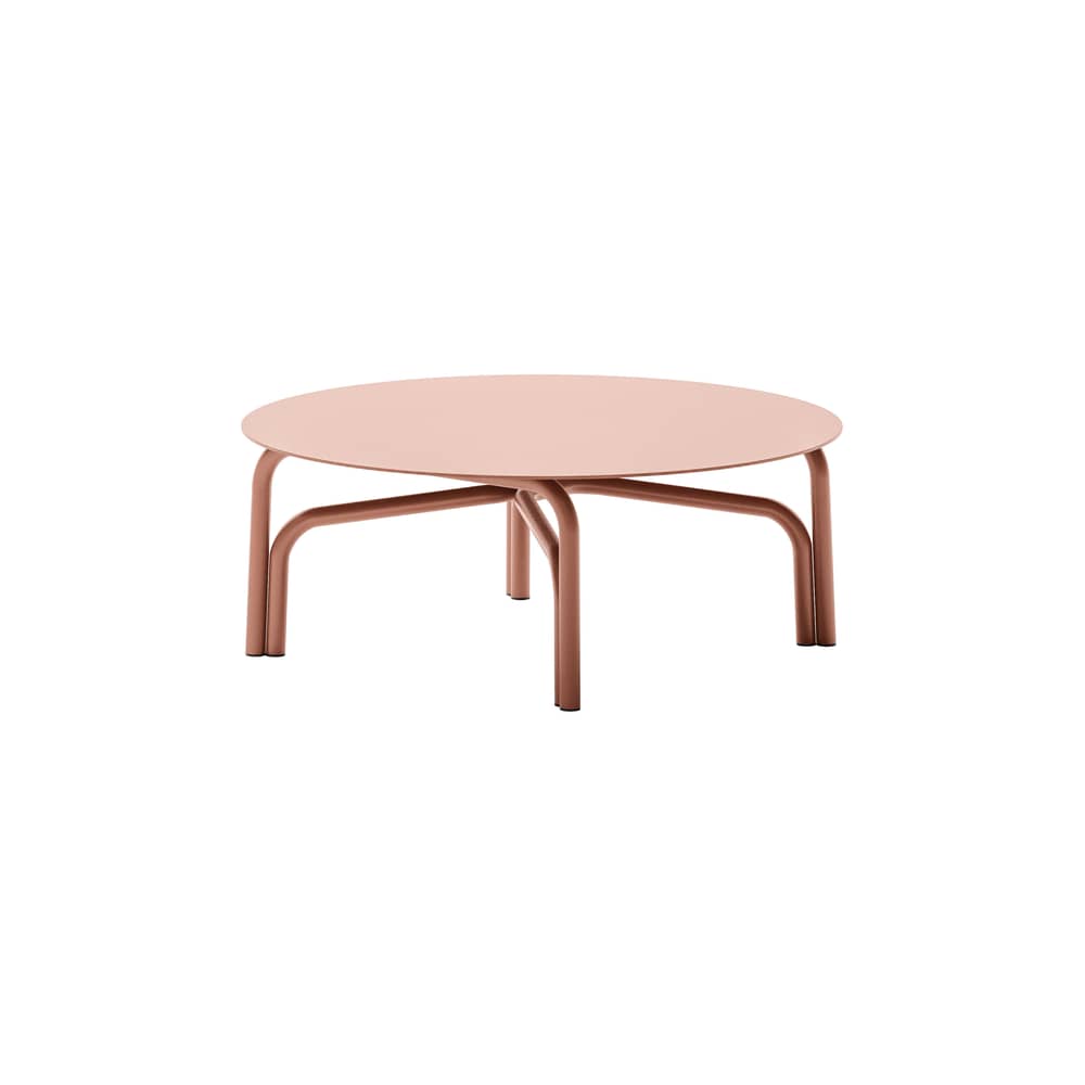 Table basse Salo métal orange / Ø 90 x H 35 cm - Unopiu - Terracotta - Aluminium
