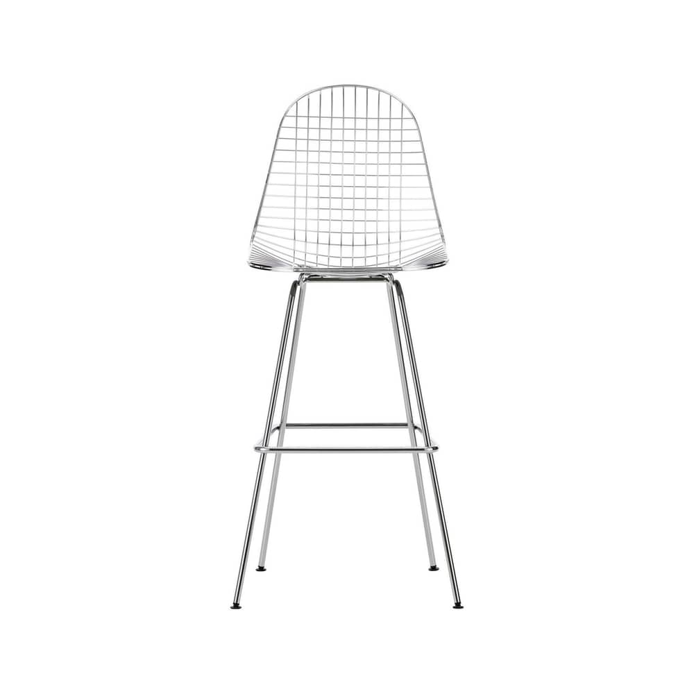 Barhocker Wire Stool High metall / H 79,5 cm - Eames, 1951 - Vitra - Verchromt - verchromter Stahl
