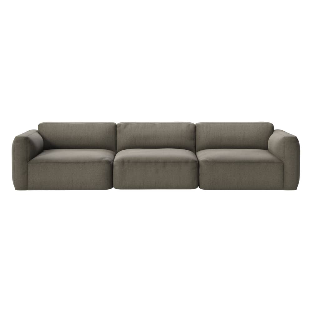 Canapé droit Develius D tissu vert / 4 places - L 309 cm - &tradition - Kaki (tissu Barnum 08) - Bois, Mousse HR, Tissu