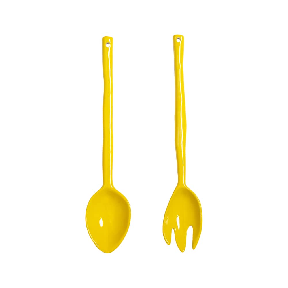 Couverts à salade Boavista céramique jaune - & klevering - Jaune - Porcelaine