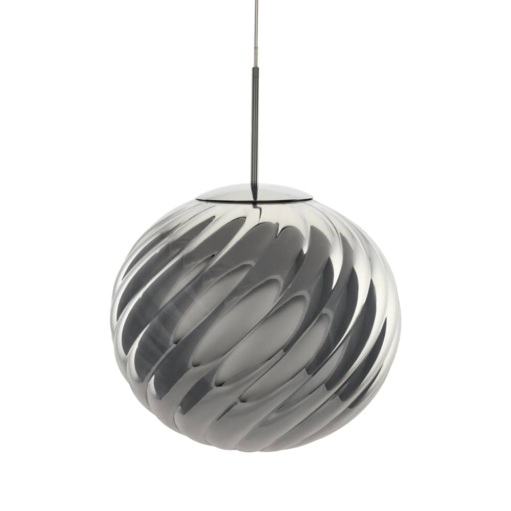 Suspension Whirl Large / LED - Ø 45 cm - Tom Dixon - Argent - Polycarbonate semi-métallisé