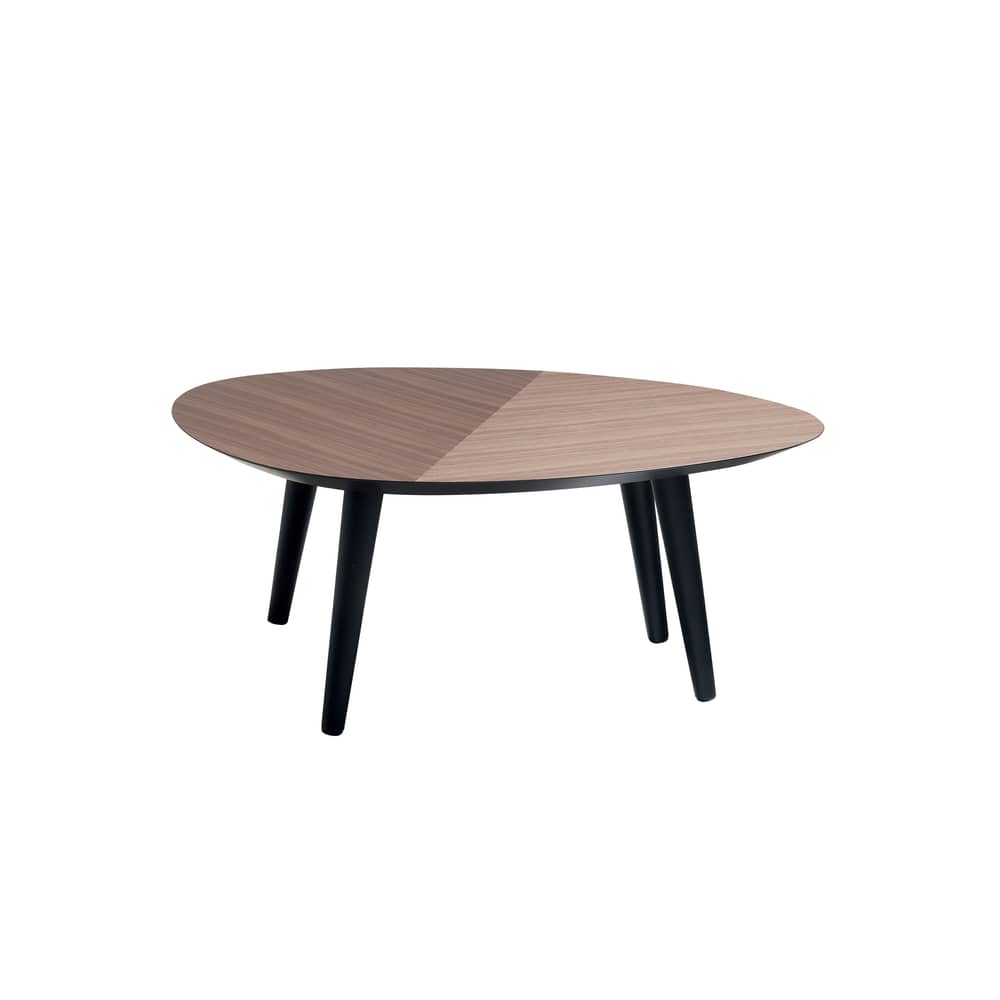 Table basse Tweed Mini Medium bois naturel / 96 x 99 cm - Zanotta - Noyer - Acier verni, Bois plaqué noyer
