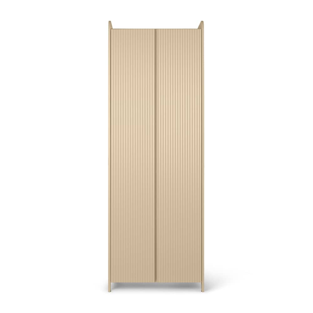 Armoire Sill / L 70 x H 200 cm - MDF rainuré - Ferm Living - Beige Cachemire - MDF peint