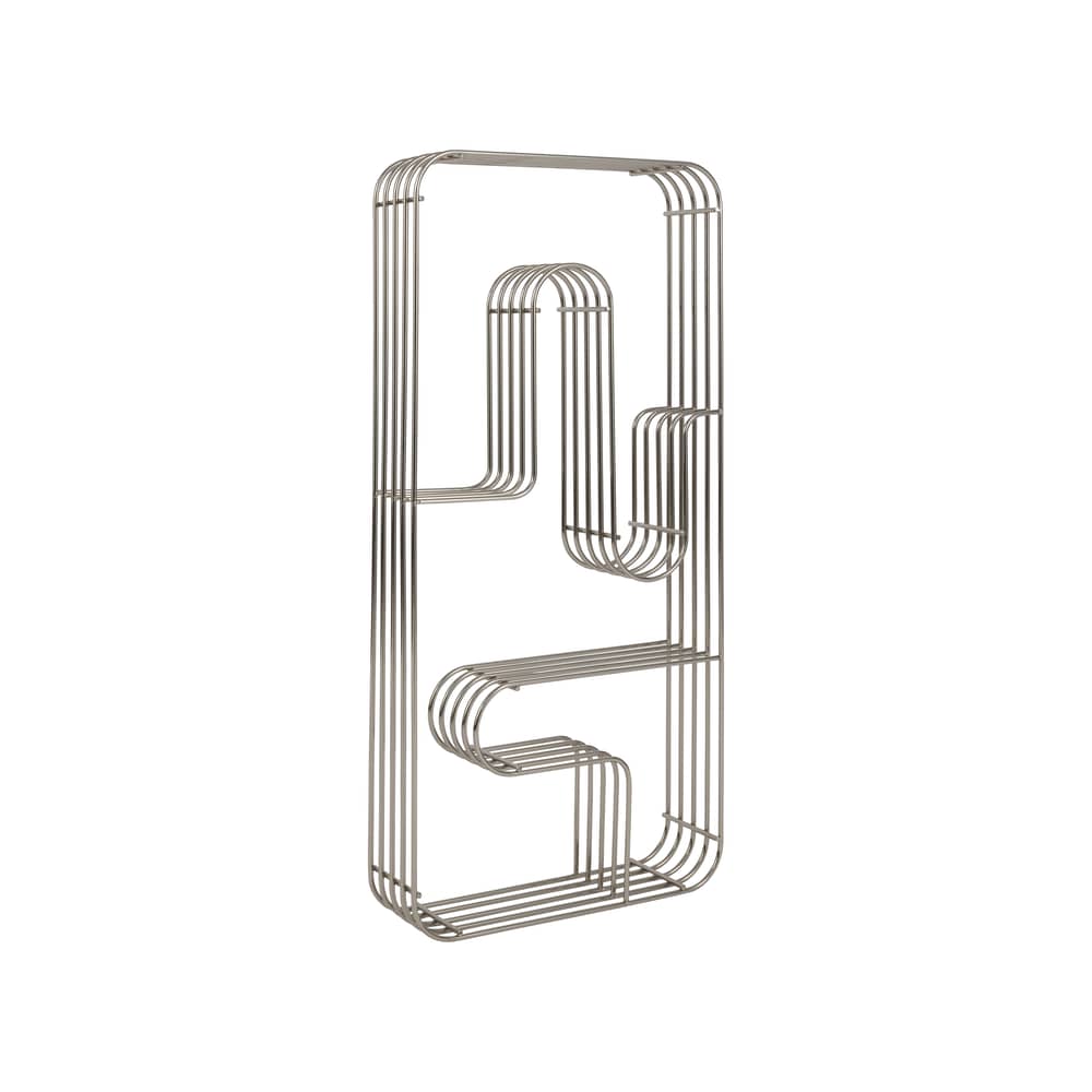 Etagère murale Curva / Vitrine - 33 x 70,5 x P 9 cm - AYTM - Argent - Acier