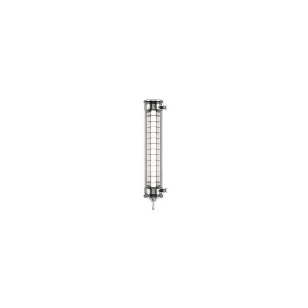Bad-Wandlampe Purcell LED metall silber / Fürs Badezimmer - L 45 cm - SAMMODE STUDIO - Stahlrahmen / Lamellen Silber - eloxiertes Aluminium, Polykarbonat, rostfreier Stahl