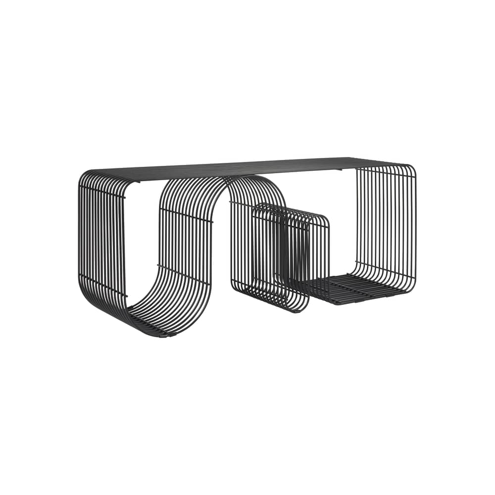 Bank Curva metall schwarz / Regal - B 100 cm - AYTM - Schwarz - Stahl