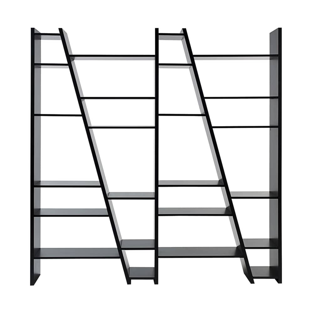 Bücherregal San Andreas 004 holz schwarz / L 190 cm x H 195 cm - POP UP HOME - Schwarz - Leichtbauplatten, Melamin