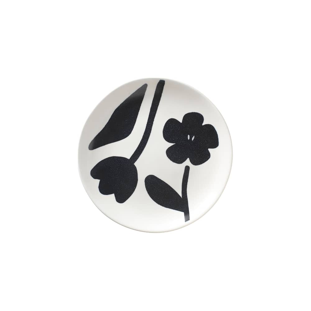 Flora Dessert plate ceramic black / Ø 20 cm - BROSTE COPENHAGEN - Ø 20 cm / Black - Sandstone
