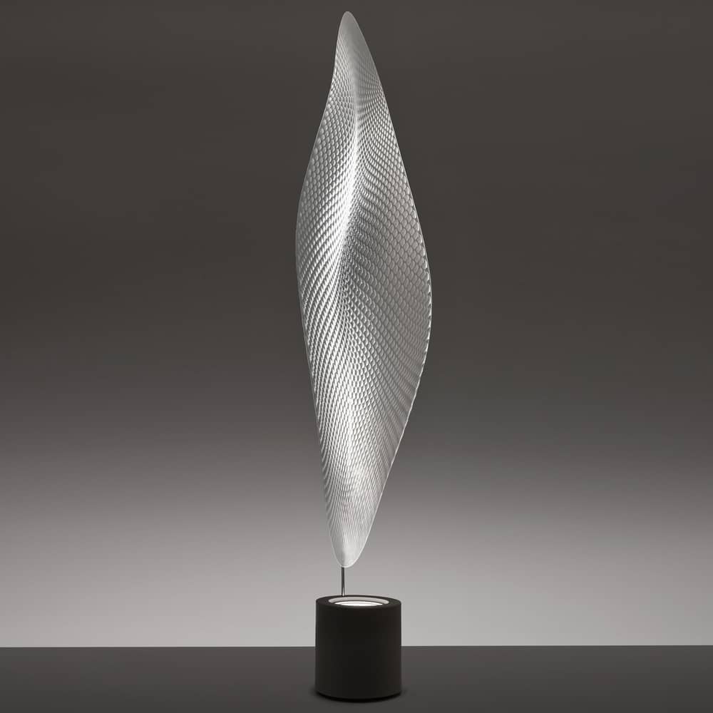 Lampadaire Cosmic leaf métal plastique gris transparent - Artemide - Base grise / Diffuseur transparent - Métal, Méthacrylate