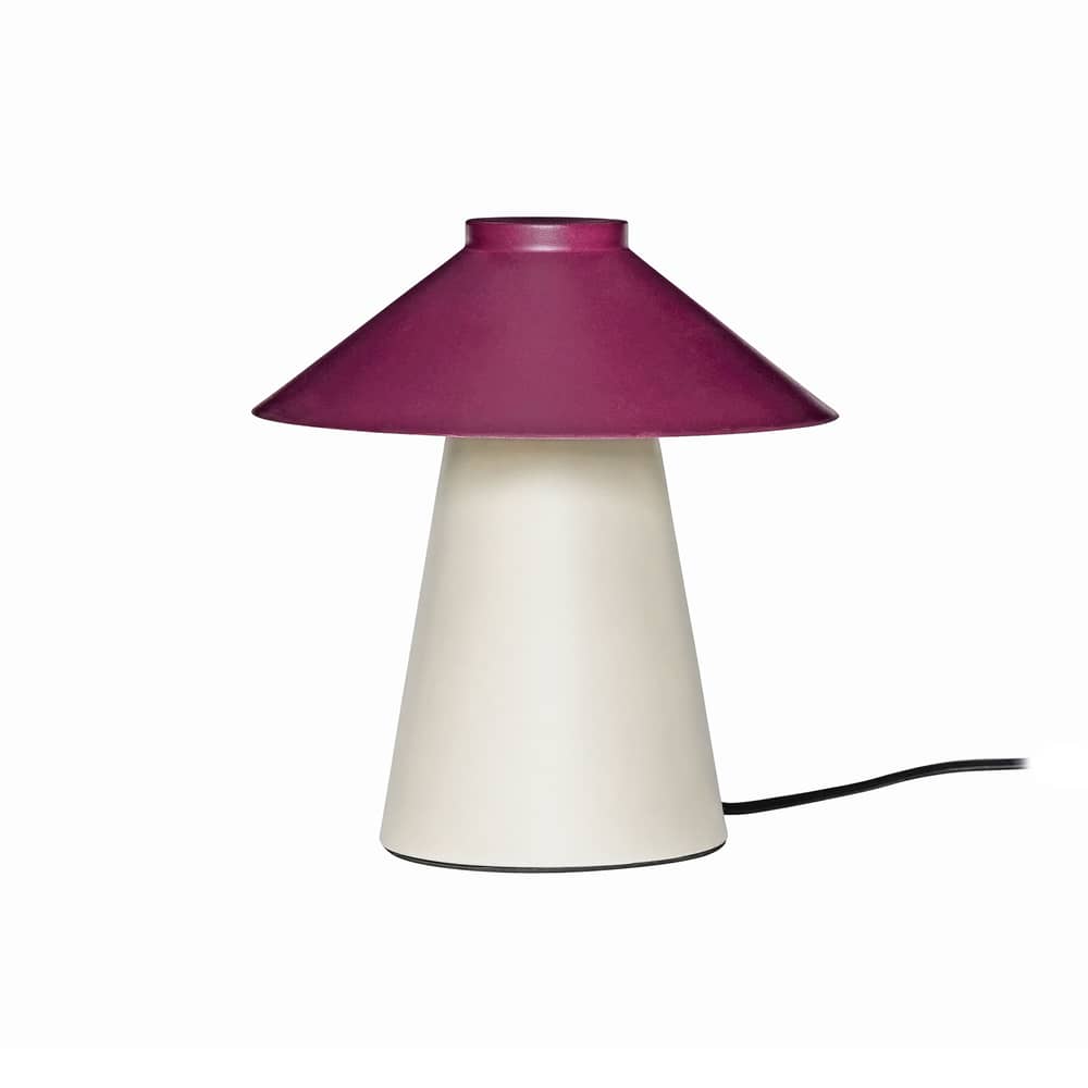 Lampe de table Chipper métal rouge - HÜBSCH - Bordeaux / Sable - Fer laqué