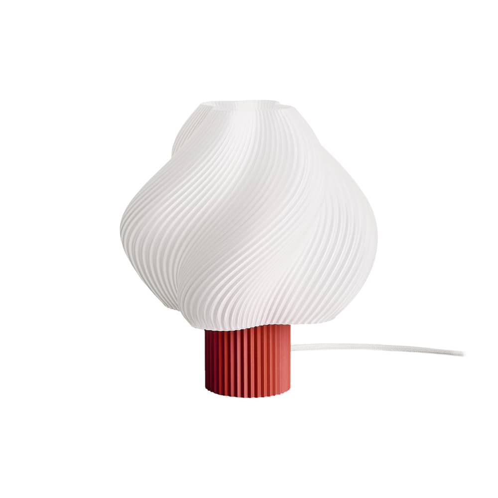 Lampe de table Soft Serve Regular rouge / H 26 cm - CRÈME ATELIER - Rhubarbe / blanc - PLA recyclé