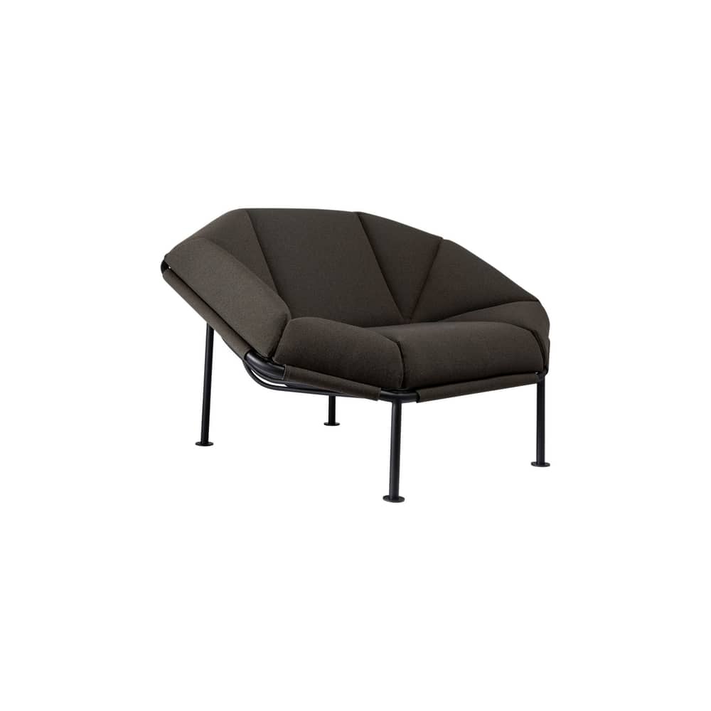 Poltrona imbottita Atlas tessuto verde - KANN DESIGN - Cachi - Acciaio termolaccato, Schiuma HR, Tessuto Kvadrat